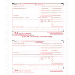 Office Depot Brand Double-Window Self-Seal Envelopes For W-2 Tax Forms, 9-1/4inW x 5-5/8inH, White, Pack Of 25 Envelopes