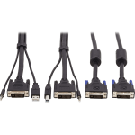 Tripp Lite Dual DVI KVM Cable Kit 3 in 1 DVI USB 3.5mm Audio 3xM/3xM 6ft - 60 MB/s - Supports up to 2560 x 1600 - Black