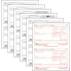 TOPS Laser W-2 Forms Kits, 5 1/2in x 8 1/2in,  6-Part, White, Pack Of 50