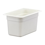 Cambro Camwear GN 1/4 Size 6in Food Pans, 6inH x 6-3/8inW x 10-1/2inD, White, Set Of 6 Pans