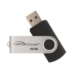 Compucessory Password Protected USB Flash Drives - 16 GB - USB 2.0 - 12 MB/s Read Speed - 5 MB/s Write Speed - Aluminum - 1 Year Warranty - 1 Each