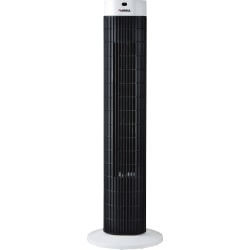 Lorell Tower Fan - 30in Diameter - 3 Speed - Sleep Mode, Breeze Mode, Oscillating, Timer - 30.2in Height x 9.5in Width x 9.5in Depth - Plastic - Black, Silver