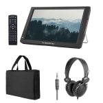 Trexonic Portable Rechargeable 14in LED TV With Carry Bag And Headphones, Black, 995117144M