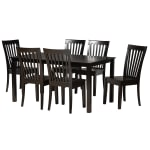 Baxton Studio Erion 7-Piece Dining Set, Dark Brown