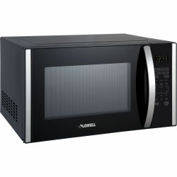 Lorell Microwave - Single - 1.6 ftÃƒâ€šÃ‚Â³ Capacity - Microwave - 11 Power Levels - FuseMetal - Countertop - Black, Silver