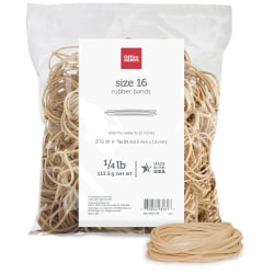 Office Depot Brand Rubber Bands, #16, 2 1/2in x 1/16in, 1/4 Lb. Bag