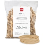 Office Depot Brand Rubber Bands, #33, 3-1/2in x 1/8in, Crepe, 1/4 Lb. Bag