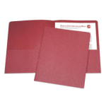 SKILCRAFT Twin-Pocket Portfolios, 30% Recycled, Red Box Of 25, (AbilityOne 7510-01-512-2415)