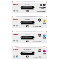 Canon 131H/131 High-Yield Black And Cyan, Magenta, Yellow Toner Cartridges Combo, Pack Of 4, 6273B001,6271B001,6270B001,6269B001