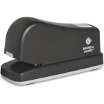 Business Source Electric Stapler - 20 of 20lb Paper Sheets Capacity - 210 Staple Capacity - Full Strip - 1/4in Staple Size - 0.38in Throat Depth - 1 Each - Black, Putty