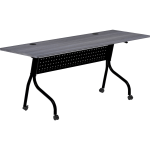 Lorell 72inW Flip-Top Training Table, Charcoal/Black