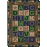 Flagship Carpets ABC Words Rug, 7ft 6in x 12ft, Tranquility