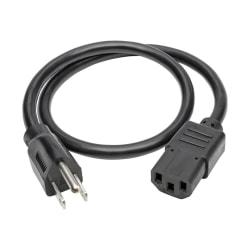 Eaton Tripp Lite Series Desktop Computer AC Power Cable, NEMA 5-15P to C13 - 13A, 125V, 16 AWG, 2 ft. (0.61 m), Black - Power cable - power IEC 60320 C13 to NEMA 5-15 (M) - AC 110 V - 2 ft - black