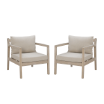 Linon Lascher Outdoor Side Chairs, Beige/Natural, Set Of 2 Chairs