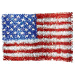 Amscan Patriotic Deluxe Tinsel American Flags, 12-3/4in x 19in, Multicolor, Pack Of 2 Flags