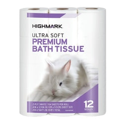 Highmark TAD Premium 2-Ply Toilet Paper, 51-5/16ft Rolls, 154 Sheets Per Roll, 12 Rolls Per Pack, Case Of 4 Packs