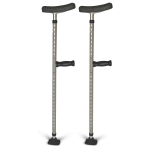 Medline Single-Tube Crutches, 44in, Gray/Black, Pack Of 16 Crutches