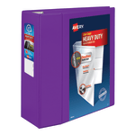 Avery Heavy-Duty View 3-Ring Binder With Locking One-Touch EZD Rings, 5in D-Rings, 38% Recycled, Purple