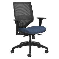 Sinfonia Sing Ergonomic Mesh/Fabric High-Back Task Chair With Antimicrobial Protection, Fixed T-Arms, Headrest, Copper/Gray/Black