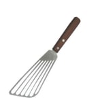 Winco Metal/Wood Fish Spatula, 6-1/2in, Silver