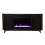 SEI Furniture Biddenham Color-Changing Fireplace, 26-1/2inH x 54inW x 17inD, Black/Gold