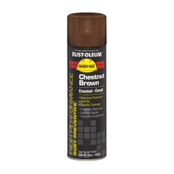 Rust-Oleum Hard Hat High Performance V2100 System Rust Preventive Enamel Spray Paint, 15 Oz, Gloss Chestnut Brown, Case Of 6 Cans