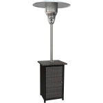 Hanover 7-Ft. Square Wicker Propane Patio Heater - Gas - Propane - 14.07 kW - 16 Sq. ft. Coverage Area - Outdoor - Stainless Steel, Brown