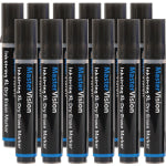 Bi-silque Inkstring XL Dry Erase Markers - 3 mm Marker Point Size - Bullet Marker Point Style - Black Gel-based Ink - 12 Each