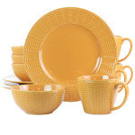 Gibson Home Cairo Sunset 12-Piece Ceramic Dinnerware Set, Orange