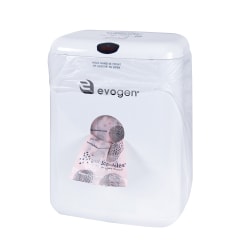 Hospeco EvoGen No Touch ABS Combination Waste Receptacle, 12-1/2inH x 5-3/4inW, White