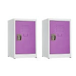 Alpine AdirOffice 1-Tier Steel Lockers, 24inH x 15inW x 15inD, Purple, Pack Of 2 Lockers