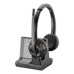 Poly Savi 8200 Office 8220 Headset - Stereo - Wireless - Bluetooth/DECT 6.0 - 449.5 ft - 32 Ohm - 20 Hz - 20 kHz - Over-the-head - Binaural - Ear-cup - Noise Cancelling Microphone