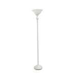 Elegant Designs 1-Light Torchiere Floor Lamp, 71inH, White