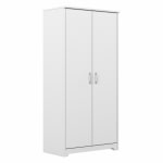 Bush Furniture Cabot Tall 30inW Storage Cabinet With Doors, White, Standard Delivery