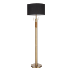 LumiSource Trophy Floor Lamp, 62inH, Black Shade/Antique Brass Base