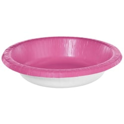 Amscan Paper Bowls, 20 Oz, Bright Pink, 20 Bowls Per Box, Case Of 5 Boxes