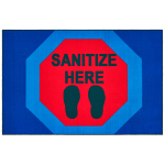 Carpets for Kids KID$Value Rugs Sanitize Here Activity Rug, 3ft x 4 1/2ft , Blue