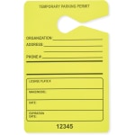 Tatco Information Sign - 50 / Pack - 3.5in Width x 5.5in Height - Rectangular Shape - Hanging - Fluorescent Yellow