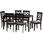 Baxton Studio Verner Dining Set, 29-3/16inH x 59-1/16inW x 35-7/16inD, Sand/Dark Brown