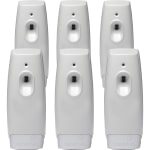 TimeMist Settings Air Freshener Dispenser - 0.13 Hour, 0.25 Hour, 0.50 Hour - 30 Day Refill Life - 2 x AA Battery - 6 / Carton - White