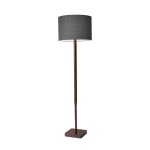 Adesso Ellis Floor Lamp, 58 1/2inH, Dark Gray Shade/Walnut Base