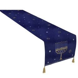 Amscan 570281 Hanukkah Table Runner, 14in x 72in, Blue