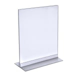 Azar Displays Acrylic Vertical/Horizontal T-Strip Sign Holders, 9in x 12in, Clear, Pack Of 10