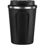 asobu 13-Ounce Cafe Compact Insulated Travel Mug (Black) - Flip-top Lid, Spill Proof Closure - 1 - Black - Stainless Steel - Travel, Cafe, Coffee, Hot Drink, Beverage, Cup Holder