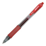 SKILCRAFT Retractable Gel Pens, Medium Point, 0.7 mm, Clear/Red Barrel, Red Ink, Pack Of 12 Pens