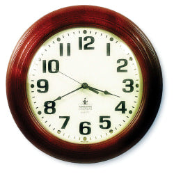 SKILCRAFT 12in Executive Hardwood Clock, Mahogany Frame (AbilityOne 6645-01-421-6904)