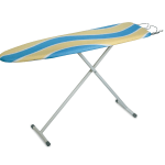 Honey-Can-Do Deluxe Ironing Board With Iron Rest, 35 5/8inH x 13inW x 13inD, Cool Blue/Yellow