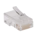 Tripp Lite RJ45 for Flat Solid / Standard Conductor 4-Pair Cat5e Cat5 Cable 100 Pack - Network connector - RJ-45 (M) - CAT 5e - solid, stranded (pack of 100)