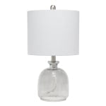 Lalia Home Hammered Glass Jar Table Lamp, 20inH, Gray