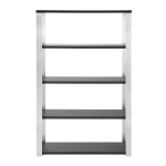 Eurostyle Dillon 61inH 5-Shelf Bookcase, Brushed Steel/Matte Anthracite